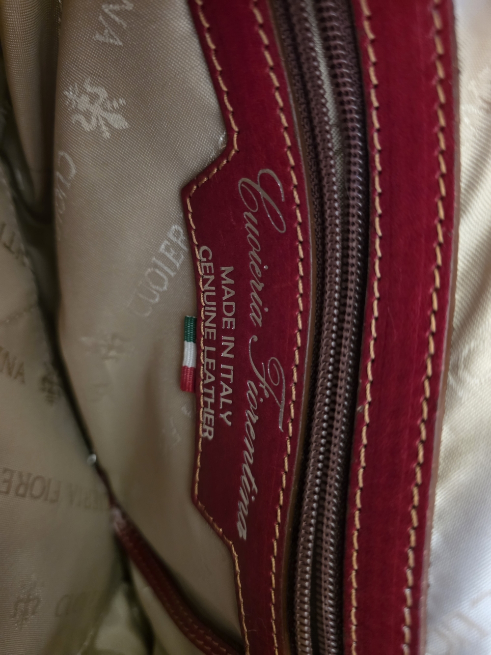 Cuoieria Fiorenrina Burgundy Leather Top-Handle Tote - Picture 10 of 11